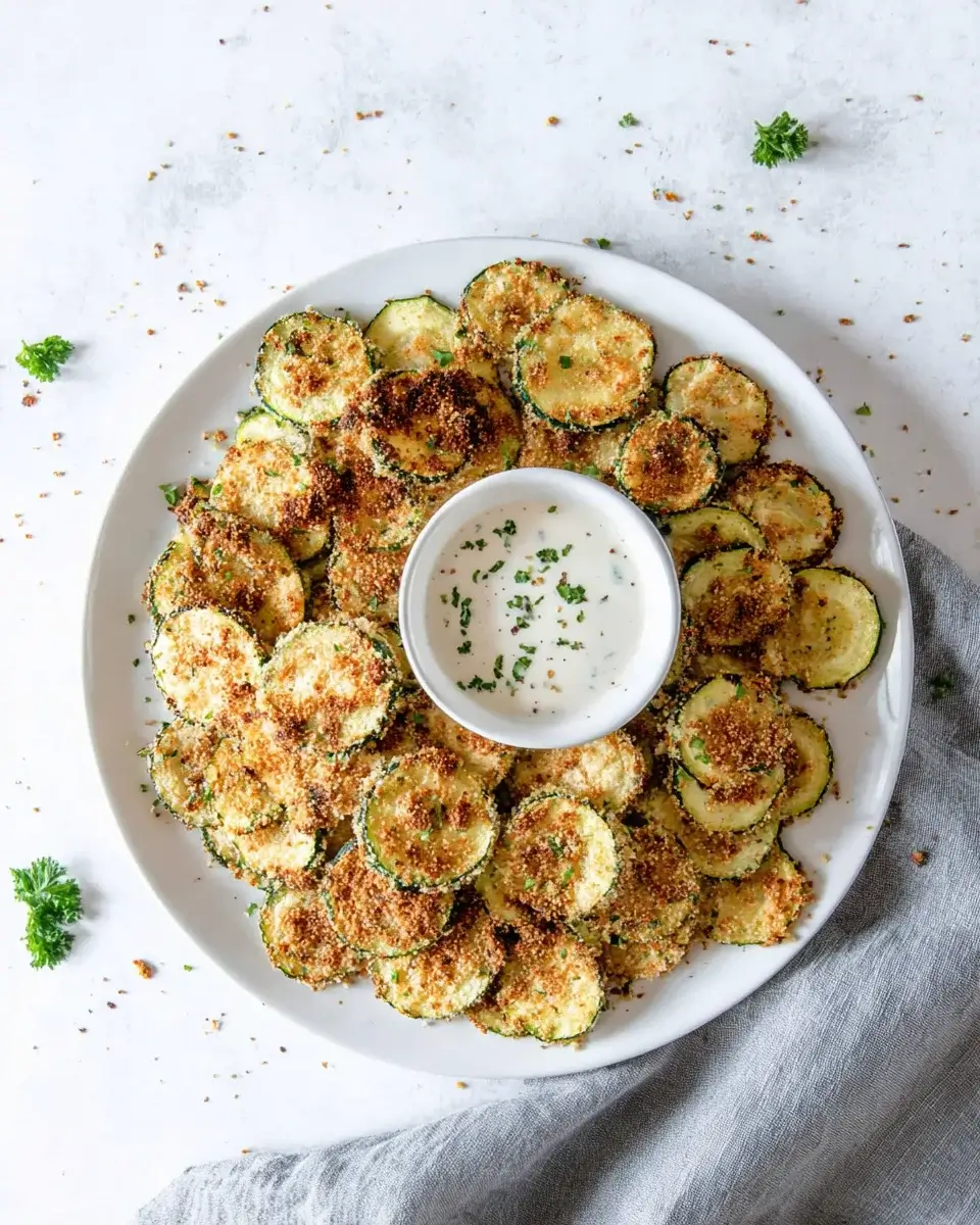 Crispy Baked Zucchini Chips with Greek Yogurt Ranch Dip Recipe You’ll Love!