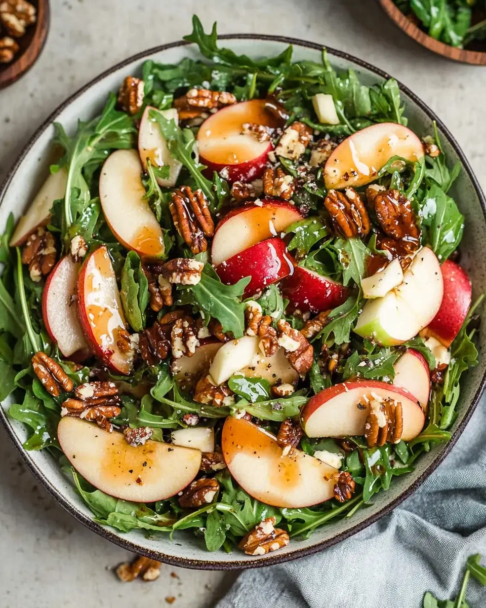 Apple Arugula Salad with Maple Vinaigrette delights your palate!