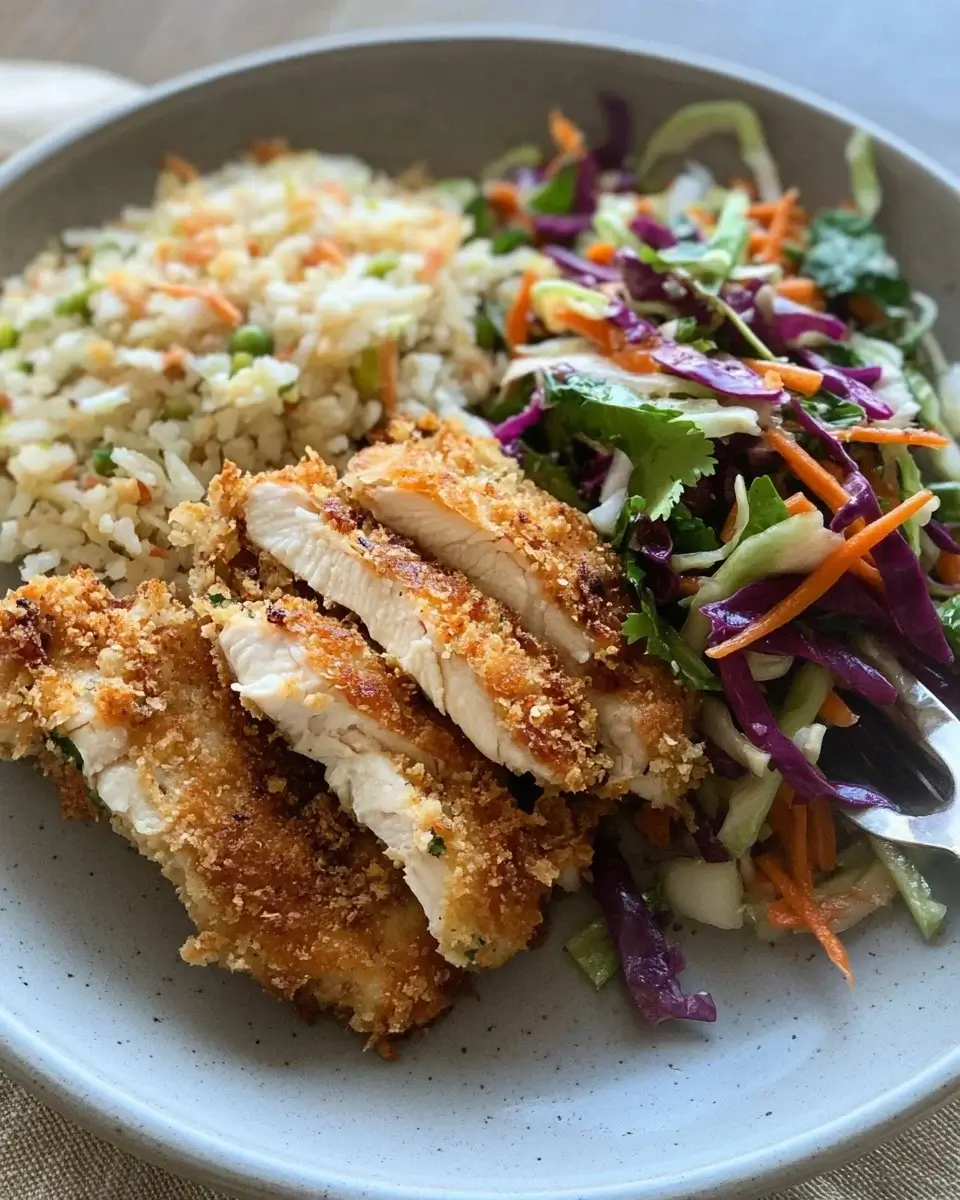 Coconut Crusted Chicken with Thai Slaw is Delicious!