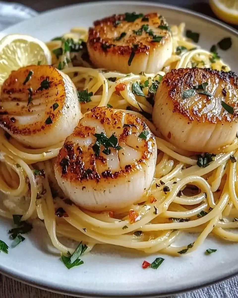 Seared Scallops Over Garlic Pasta: A Delicious Recipe!