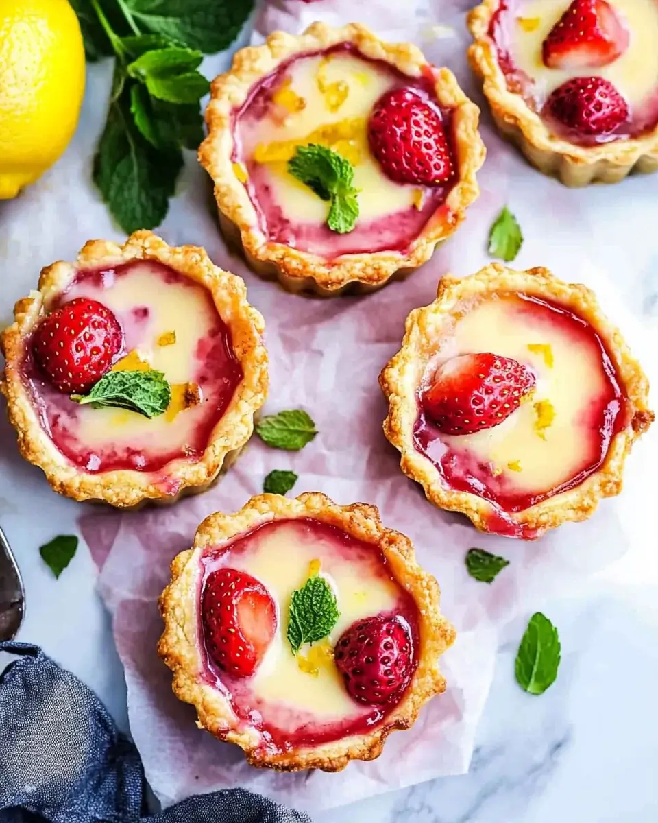 Strawberry Honey Custard Tarts with Lemon Curd Delight!