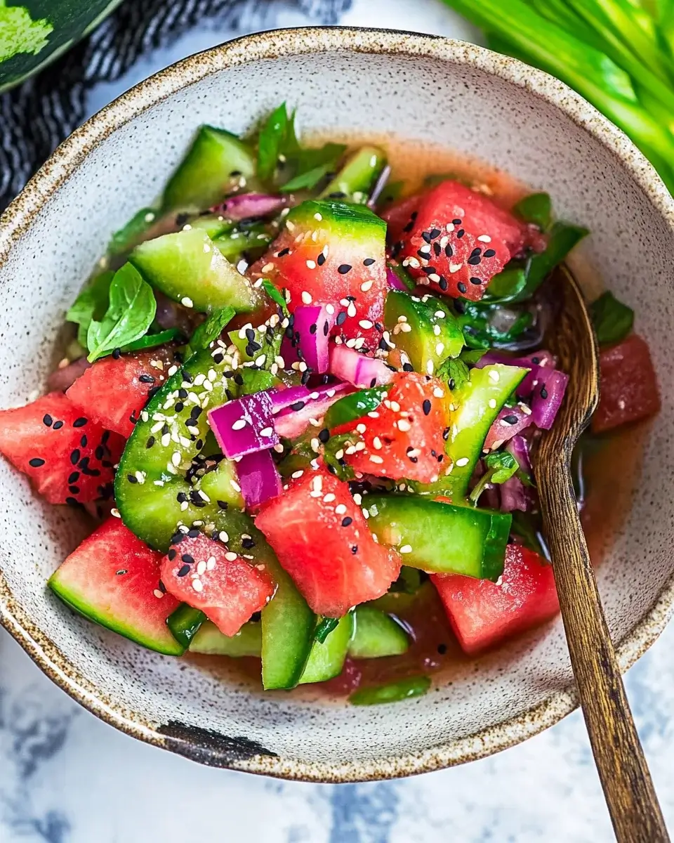Watermelon Shiso Salad: Refreshing Summer Delight!