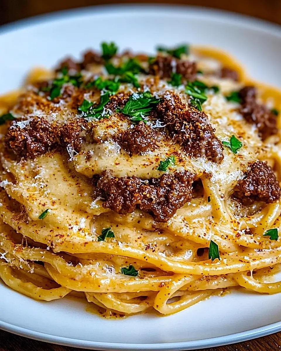 Cajun Beef Spaghetti in Creamy Three-Cheese Parmesan Sauce: A Must-Try!