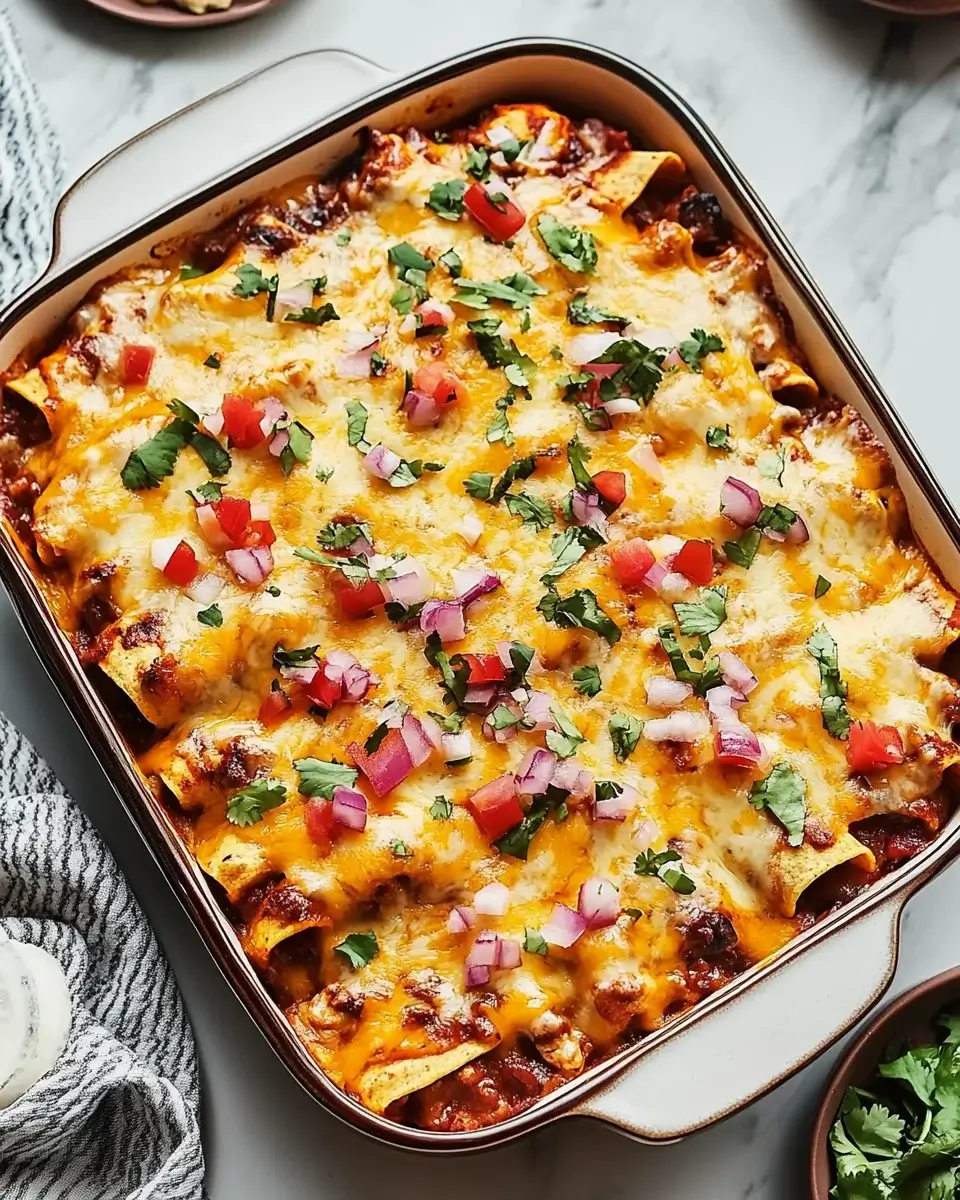 Cheesy Chicken Enchilada Casserole: Easy Dinner Delight!