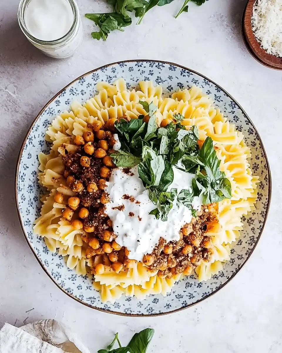 Creamy Yogurt Pasta with Spiced Chickpeas: A Quick Delight!