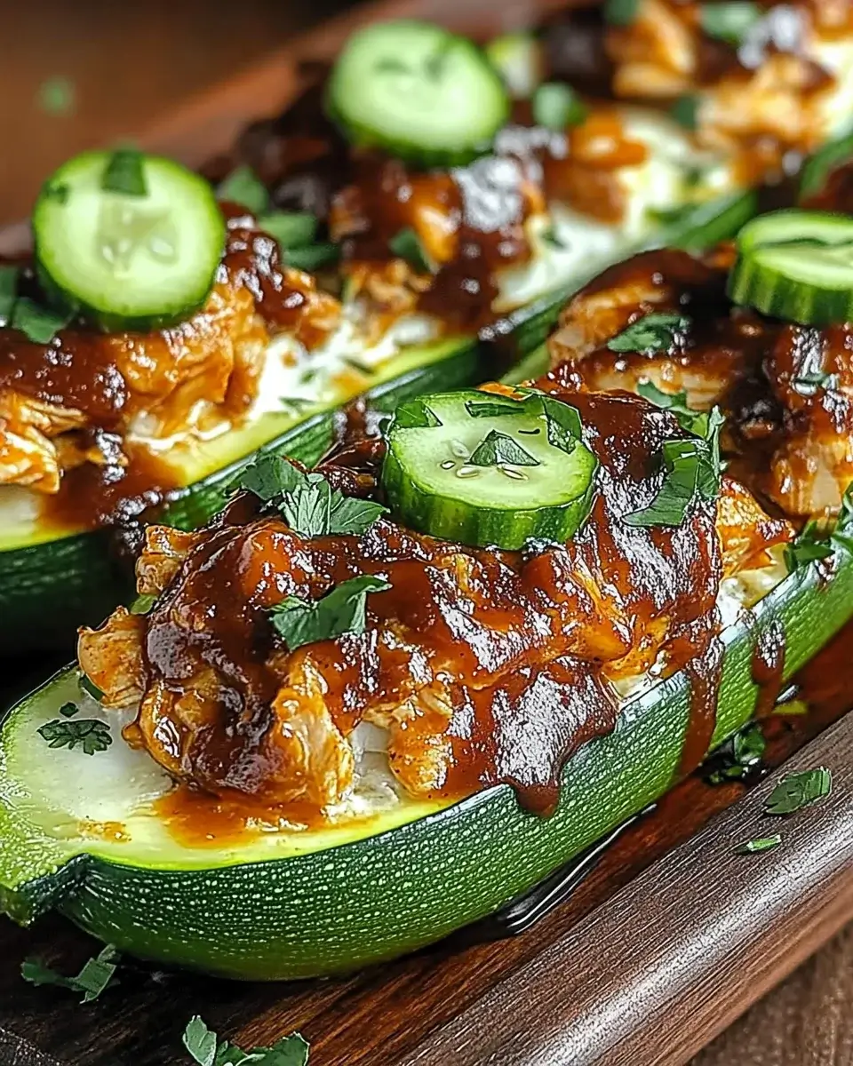 Sticky BBQ Chicken Zucchini Boats That Wow Your Taste Buds!
