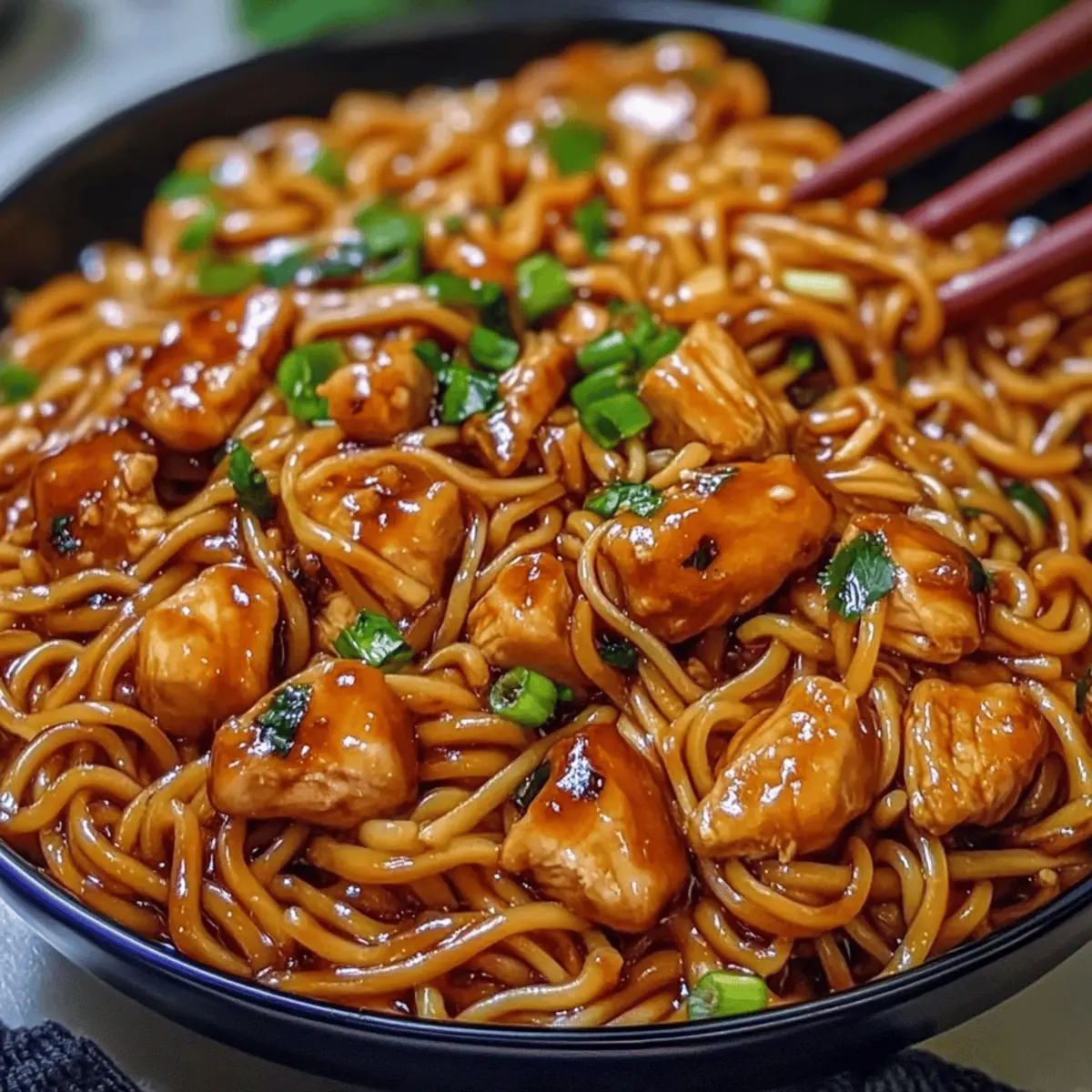 Delicious Sticky Garlic Chicken Noodles Ready in 20 Minutes