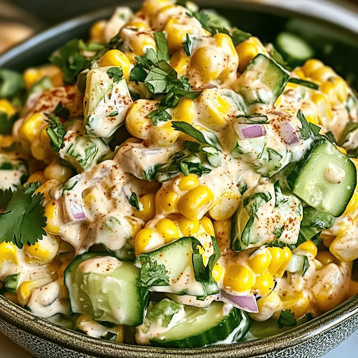 Street Corn Creamy Cucumber Salad: Refreshing Summer Bliss