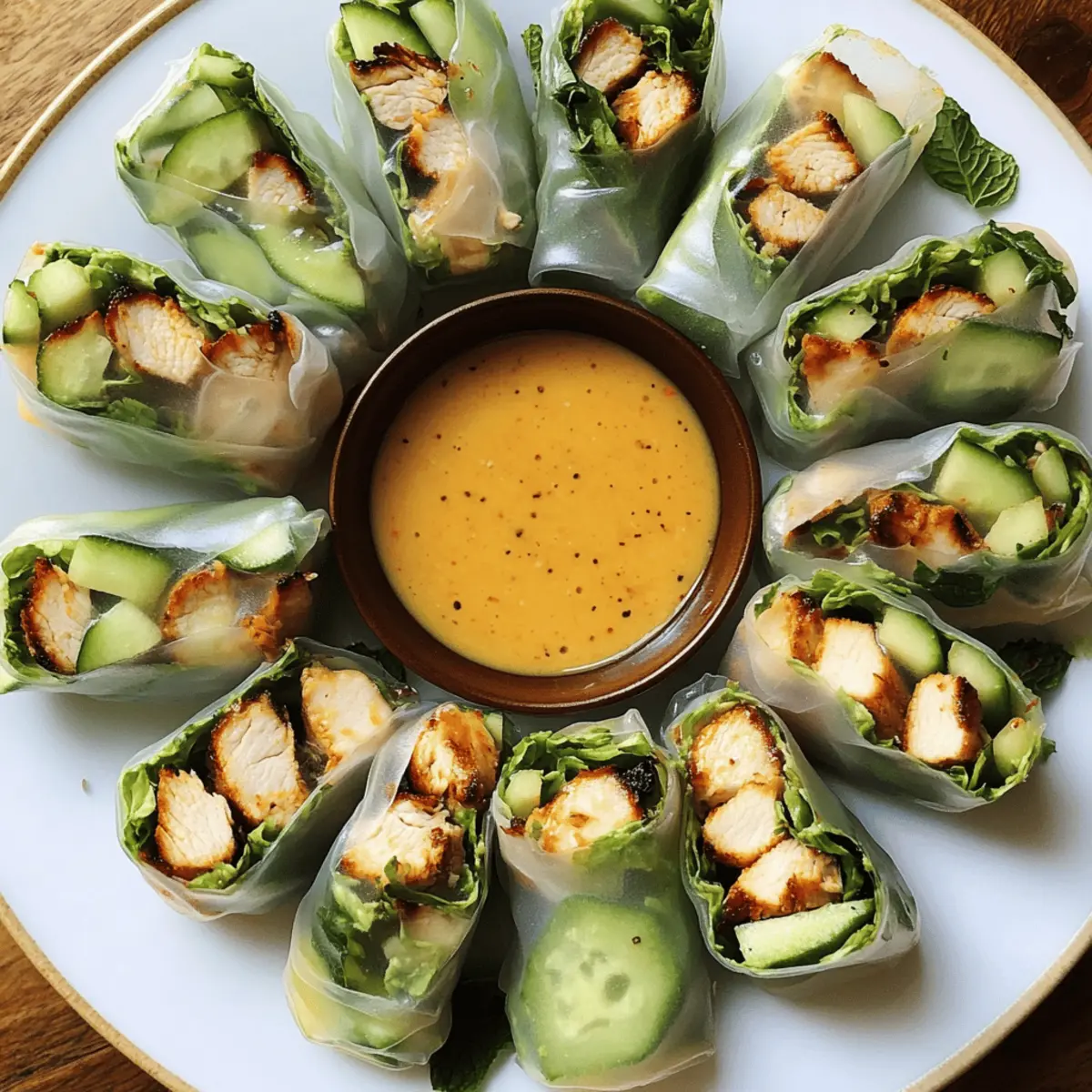 BBQ Chicken Summer Rolls with Avocado & Peach Bliss
