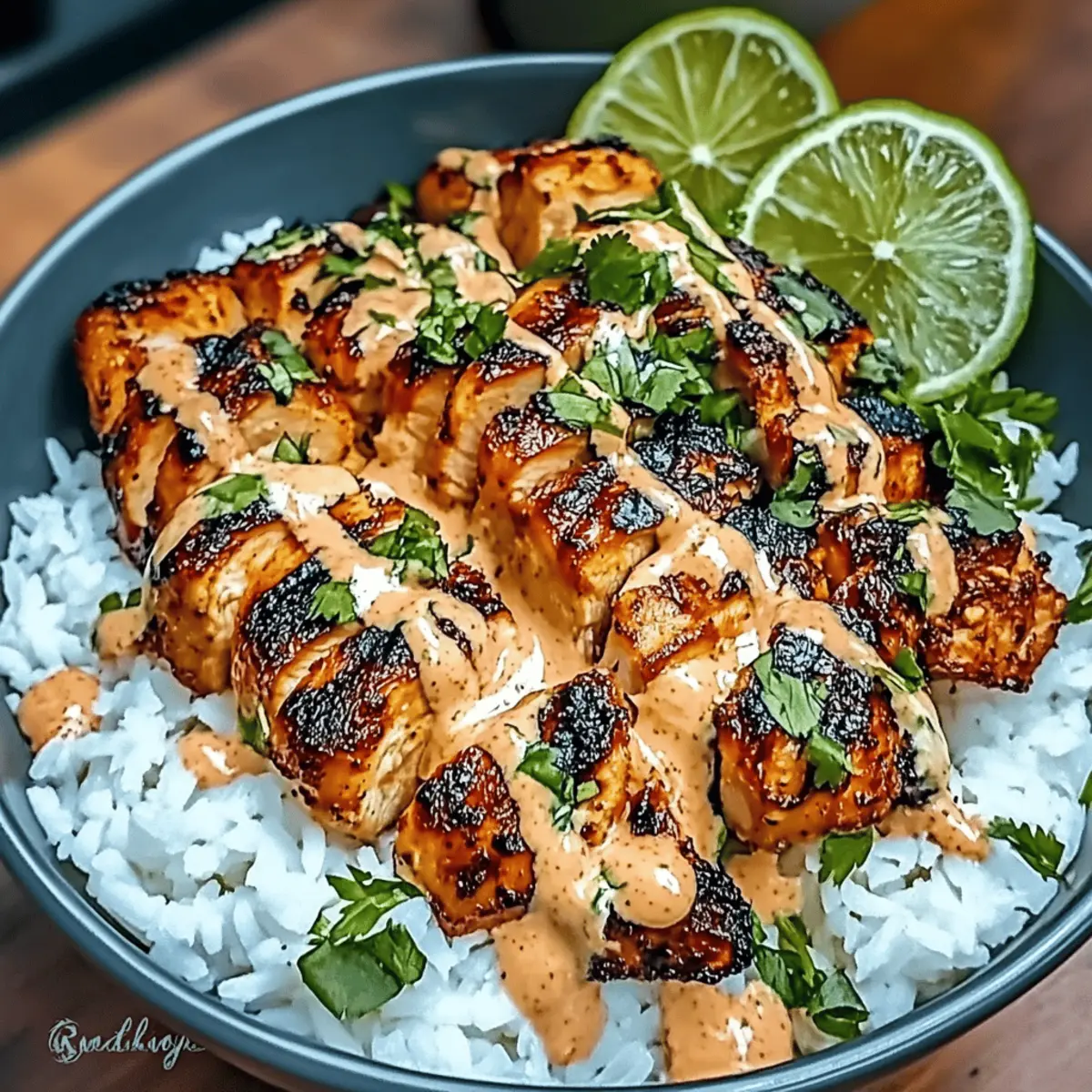 Sweet Chili Chicken Bowl with Coconut Lime Drizzle Bliss