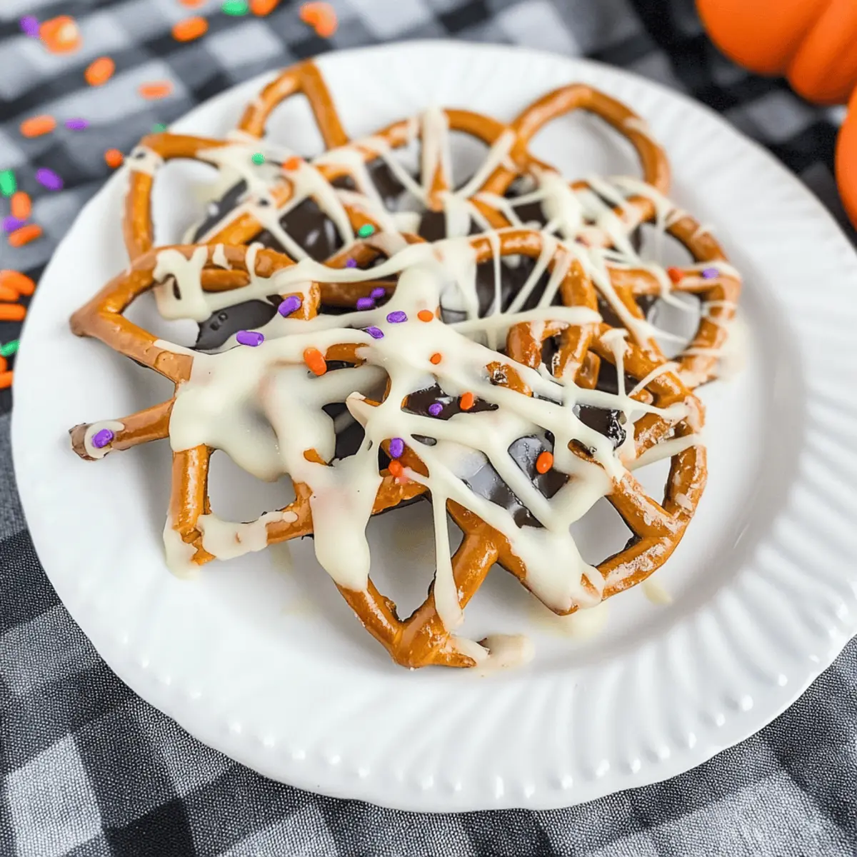 Spider Web Chocolate Pretzels: A Fun Halloween Delight