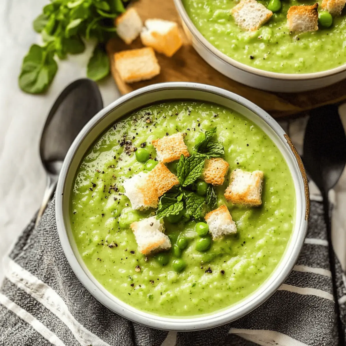 Fresh Pea Soup with Herbs for a Springtime Flavor Boost