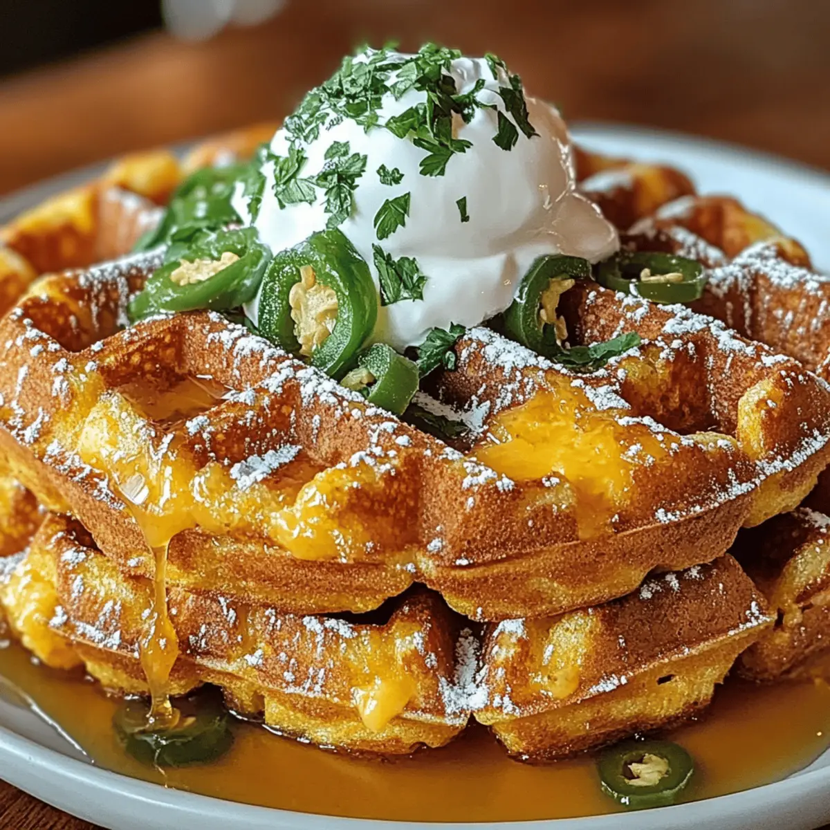 Cheddar Jalapeño Cornbread Waffles for a Cozy Flavor Boost