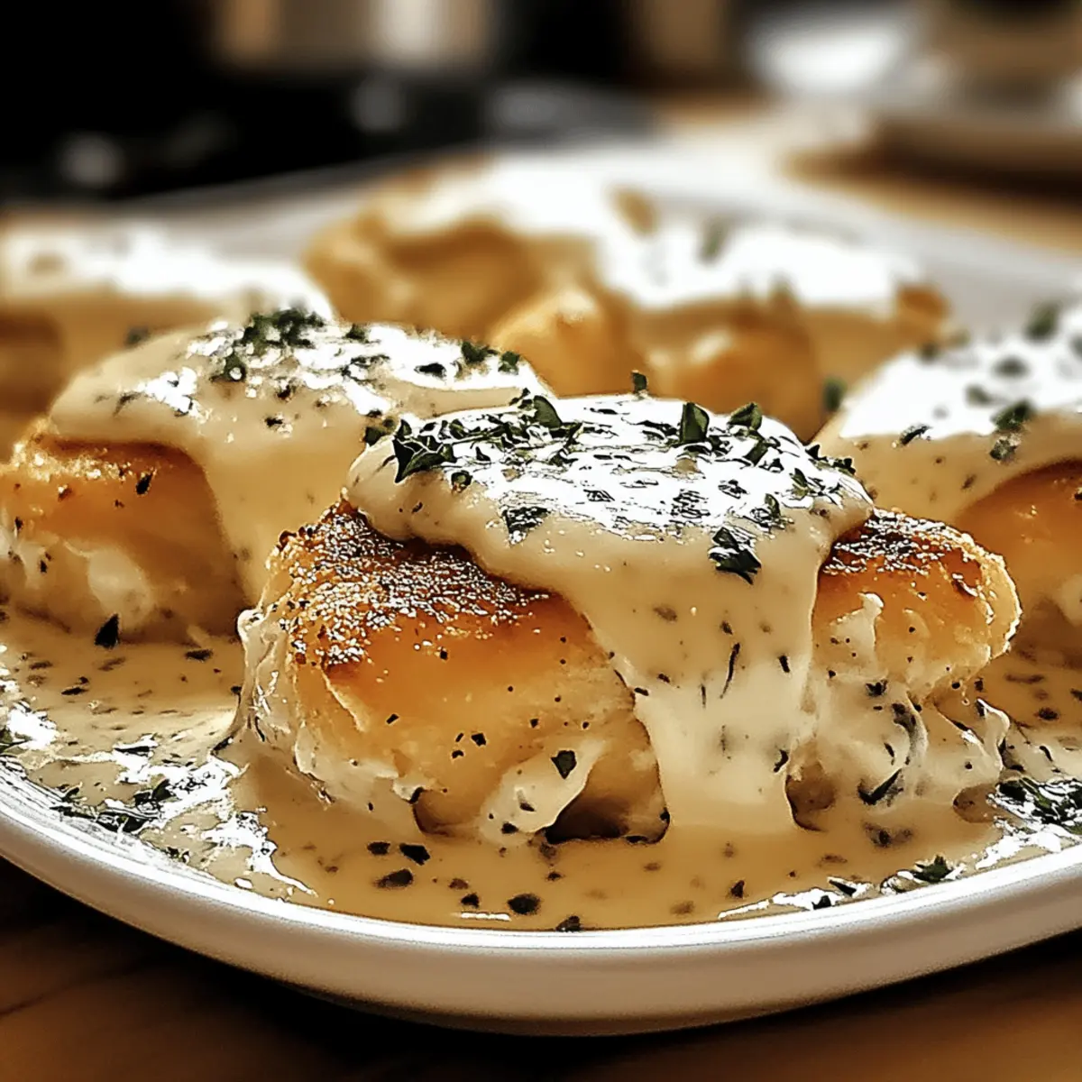 Irresistible Chicken Pillows with Creamy Parmesan Sauce Delight