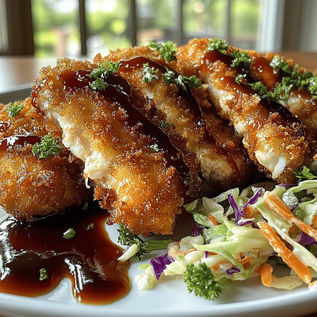 Crispy BBQ Chicken Tenders with Sweet Slaw for Family Fun