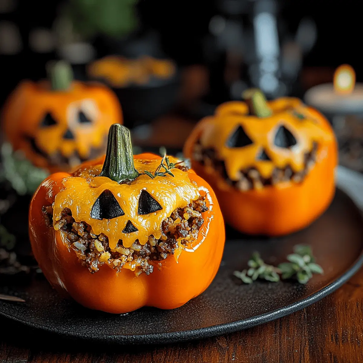 Ground Beef Halloween Stuffed Peppers for a Festive Feast
