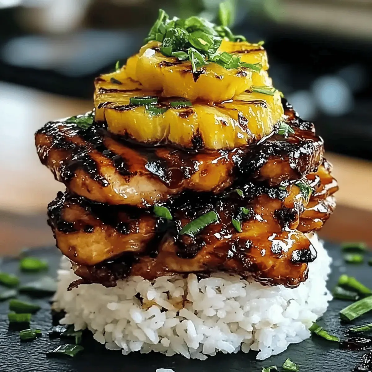 Savor the Tropical Taste: Hawaiian Huli Huli Chicken Stack