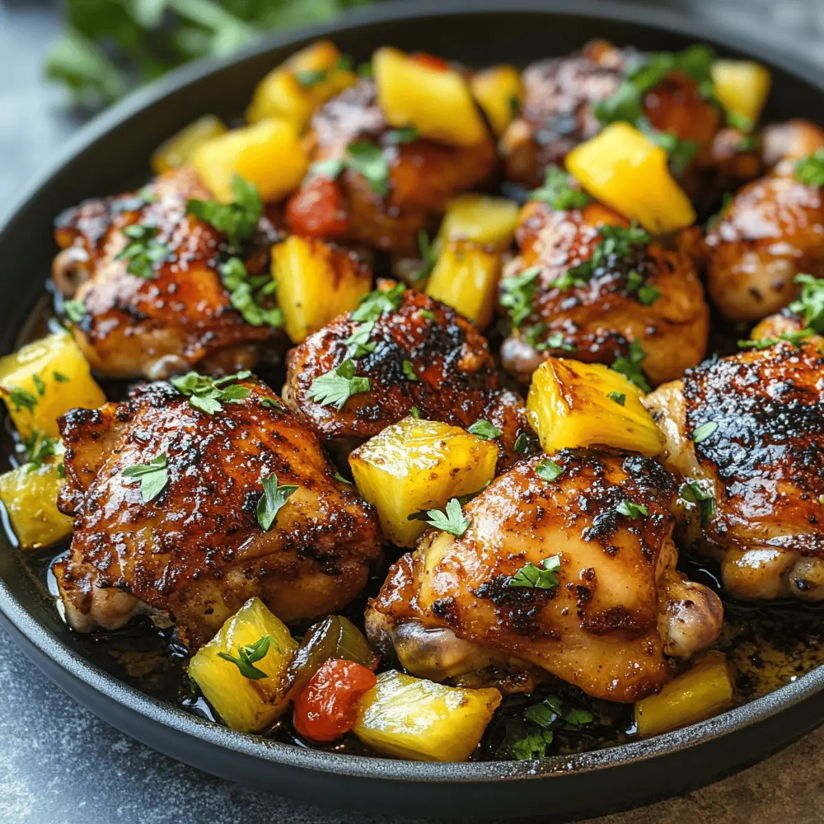 Jerk-Spiced Chicken Thighs with Pickled Pineapple Bliss