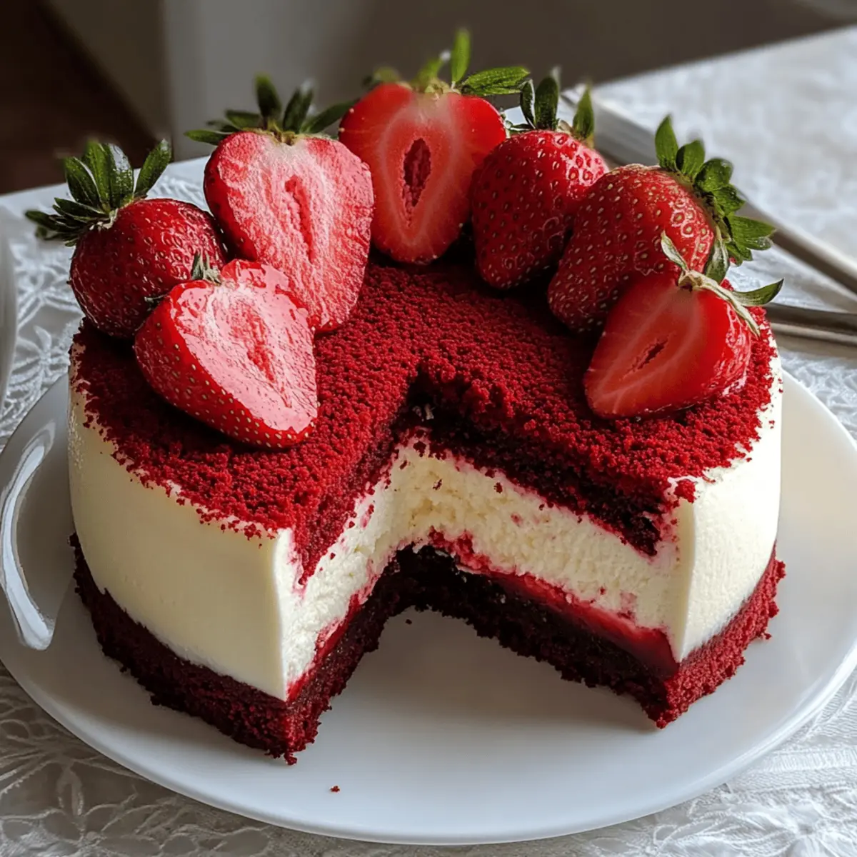 Decadent Red Velvet Strawberry Cheesecake for Sweet Moments