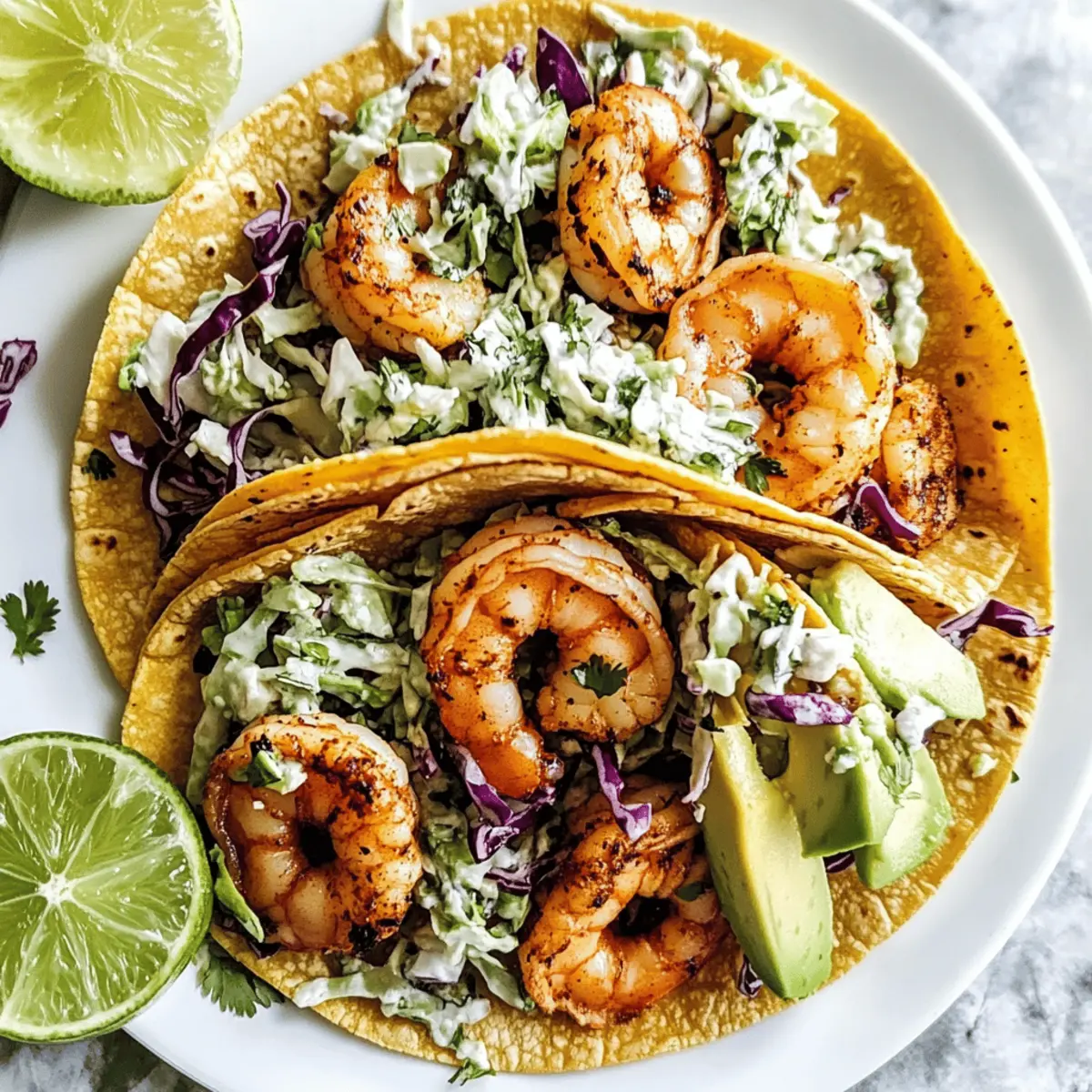 Savory Spicy Shrimp Tacos with Garlic Cilantro Lime Bliss