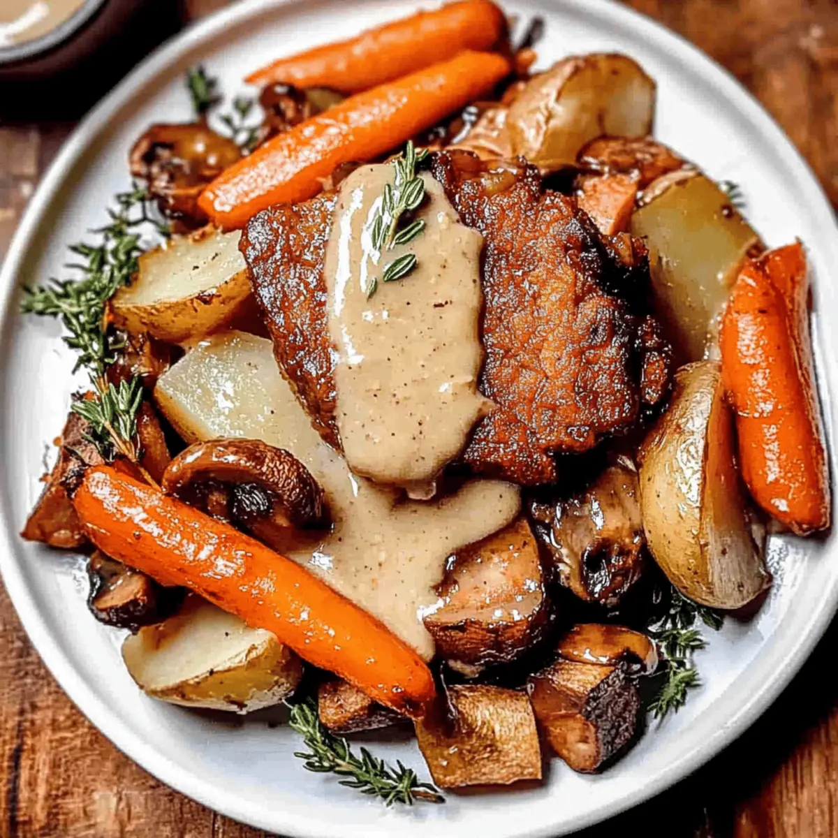 Irresistible Vegan Sunday Roast Dinner with Creamy Gravy