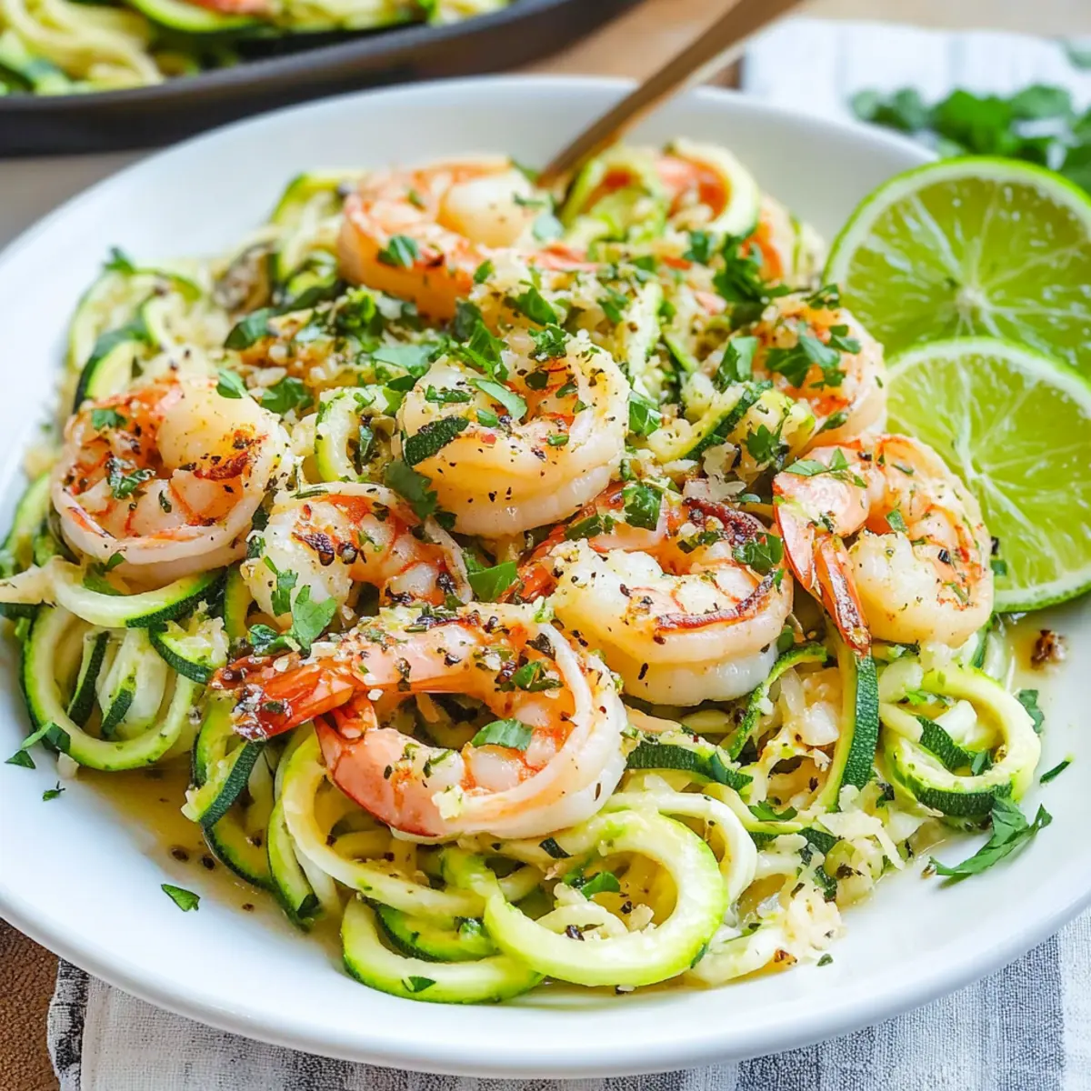 Cilantro Lime Shrimp Scampi with Zucchini Noodles in 20 Minutes