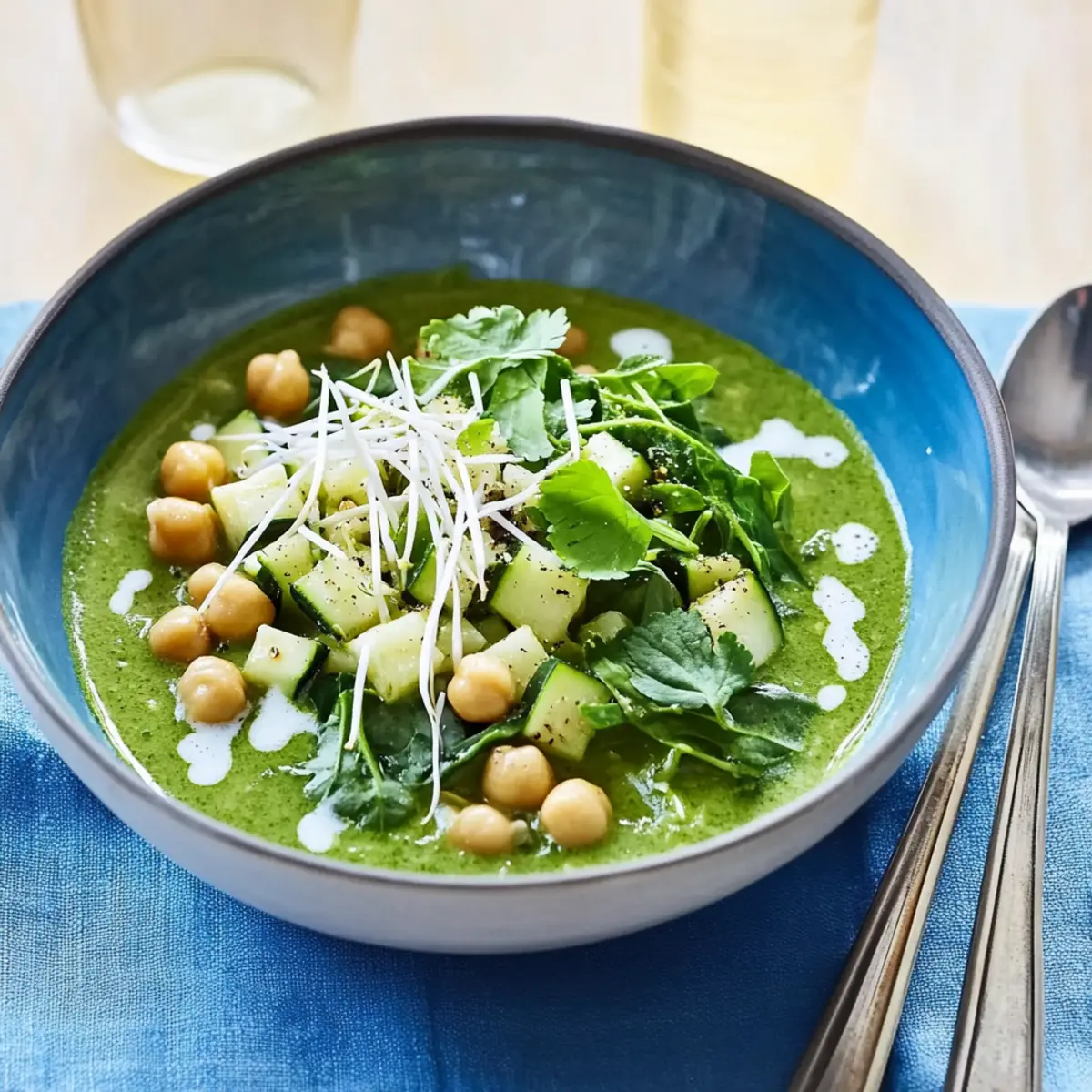 Green Curry of Chickpeas, Zucchini & Spinach – Quick & Healthy!