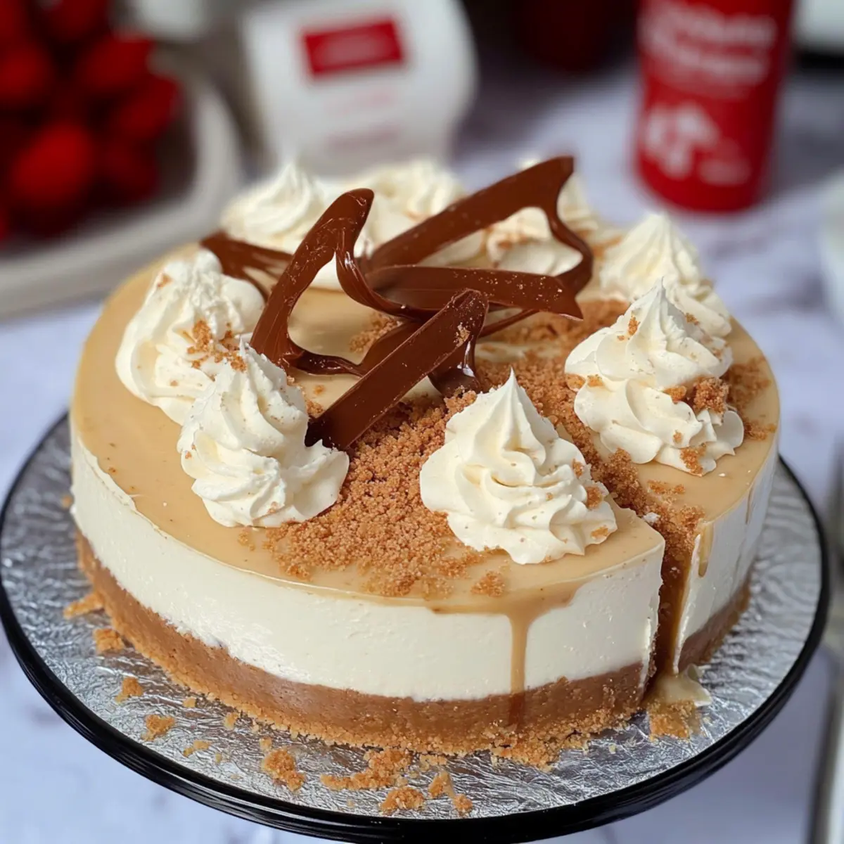 Irresistible White Chocolate Biscoff Swirl Cheesecake Bliss