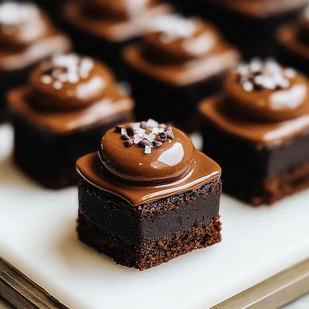 Decadent Brownie Petit Fours with Ganache and Fleur de Sel