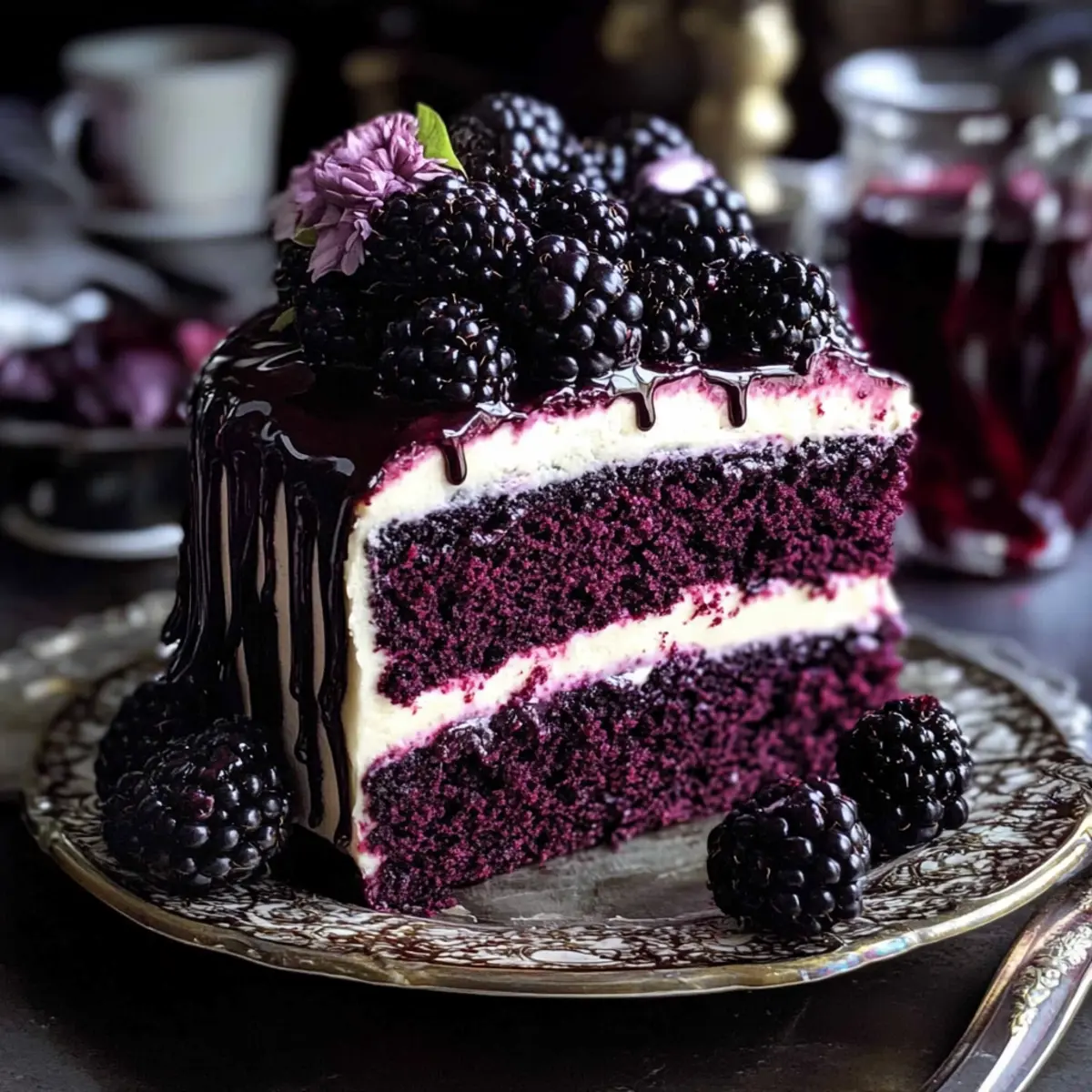 Indulge in Blackberry Velvet Gothic Cake for a Decadent Treat
