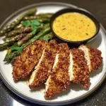 Pretzel Crusted Chicken with Cheddar Mustard Sauce