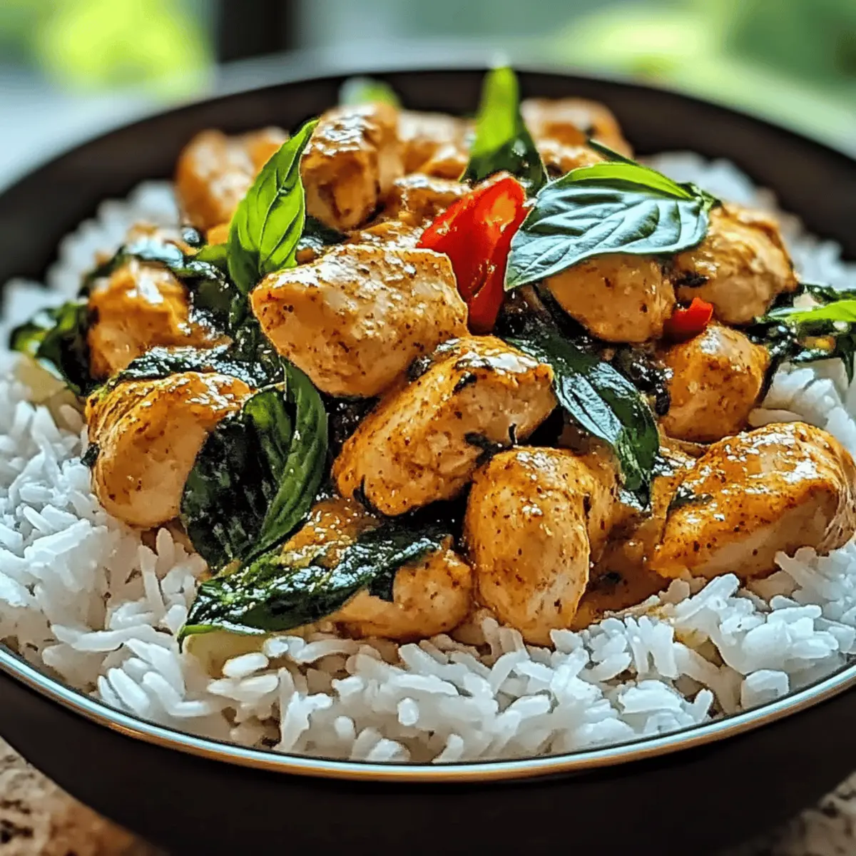 Spiced Coconut Basil Chicken with Rice: A Creamy Escape