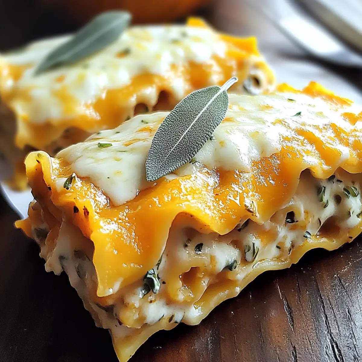 Roasted Pumpkin Sage Alfredo Lasagna Roll: Comforting Fall Feast
