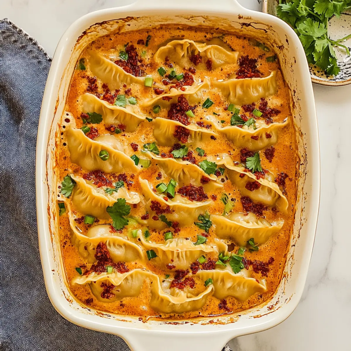 Savory Dumpling Bake with Creamy Coconut Curry Bliss